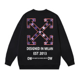 Off White Fashion Pentagram Arrow Printed Round Neck Sweatshirt Unisex Casual Loose Sweatshirt
