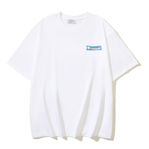 Off White Classic Graffiti Arrow Printed Short Sleeve Unisex Casual Loose T-shirt
