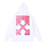 Off White Fashion 3D Graffiti Arrow Printed Hoodie Unisex Casual Loose Sweatshirt