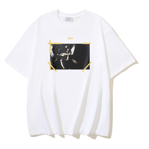 Off White Fashion Angel Arrow Printed Short Sleeve Unisex Casual Loose T-shirt
