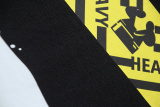 Off White Fashion Yellow Label Striped Printed Shorts for Couples, Versatile Matte Casual Pants