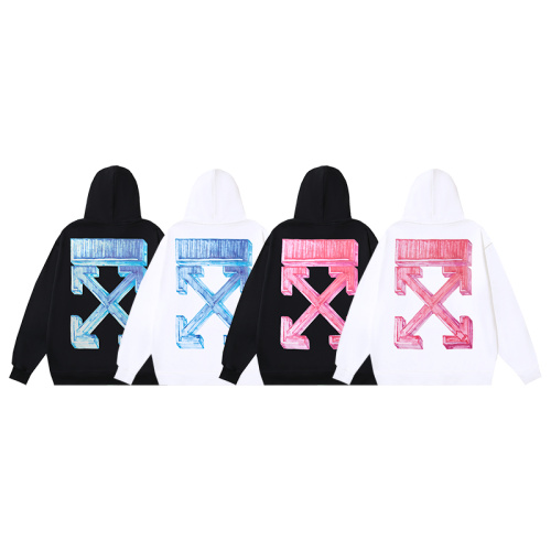 Off White Fashion 3D Graffiti Arrow Printed Hoodie Unisex Casual Loose Sweatshirt