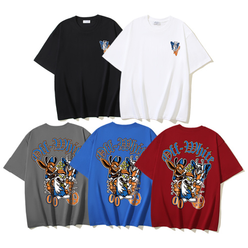 Off White New Fashion Gang Skate Butterfly Mouse Bee Printed T-shirt Unisex Casual Short Sleeve