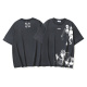 Off White Retro Religious Printed Short Sleeve Unisex Casual Washed T-shirt