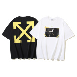 Off White Fashion Angel Arrow Printed Short Sleeve Unisex Casual Loose T-shirt