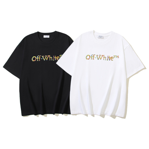 Off White New Fashion Camo Logo Printed Short Sleeve Unisex Casual T-shirt