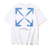 Off White Fashion Tiger Arrow Printed Short Sleeve Unisex Casual Loose T-shirt