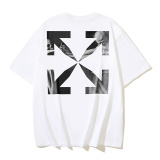 Off White Classic Religious Oil Painting Arrow Printed Short Sleeve Unisex Casual Loose T-shirt