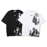 Off White New Classic Religious Oil Painting Printed T-shirt Unisex Casual Short Sleeve