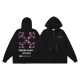 Off White Fashion Pentagram Arrow Printed Hooded Zipper Jacket Unisex Casual Loose Sweatshirt