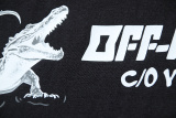 Off White New Fashion Crocodile Printed Short Sleeve Unisex Casual Washed T-shirt