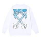 Off White Fashion Dissolved Arrow Printed Round Neck Hoodie Unisex Casual Loose Sweatshirt