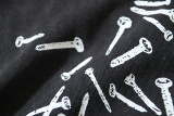 Off White Retro Washed Screw Arrow Printed Short Sleeve Unisex Casual Loose T-shirt