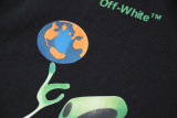 Off White Fashion Cartoon Alien Arrow Printed Short Sleeve Unisex Casual Loose T-shirt
