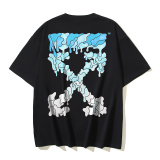 Off White Fashion Dissolved Arrow Printed Short Sleeve Unisex Casual Loose T-shirt