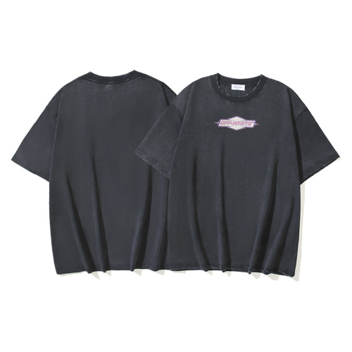 Off White Retro Logo Printed Short Sleeve Unisex Casual Washed T-shirt
