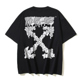 Off White Fashion Dissolved Arrow Printed Short Sleeve Unisex Casual Loose T-shirt