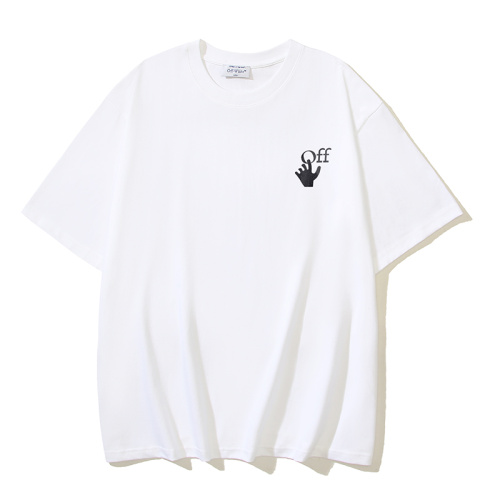 Off White Classic Graffiti Arrow Printed Short Sleeve Unisex Casual Loose T-shirt