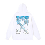 Off White Fashion Dissolved Arrow Printed Hoodie Unisex Casual Loose Sweatshirt
