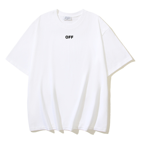 Off White New Fashion Croco Arrow Printed T-shirt Unisex Casual Short Sleeve