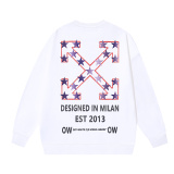 Off White Fashion Pentagram Arrow Printed Round Neck Sweatshirt Unisex Casual Loose Sweatshirt