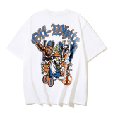 Off White New Fashion Gang Skate Butterfly Mouse Bee Printed T-shirt Unisex Casual Short Sleeve