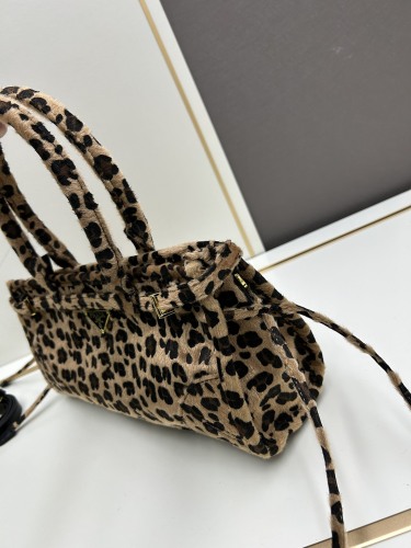 Prada New Autumn/Winter Fashion Leopard Pattern Handbag Crossbody Bag Size: 32x16x10 CM