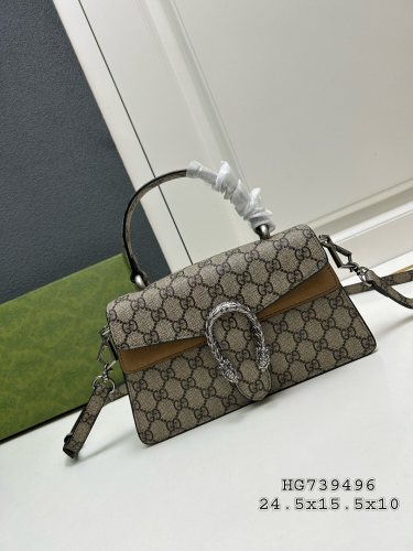 Gucci Fashion GG Canvas Collar Leather Handbag Crossbody Bag Size: 24x16x11 CM