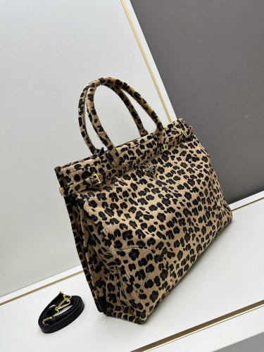 Prada New Autumn/Winter Fashion Leopard Pattern Handbag Crossbody Bag Size: 38x30x11 CM
