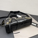 Balenciaga New Fashion Crocodile Pattern Leather Motorcycle Bag Crossbody Bag Size: 30 x 20 x 10 CM