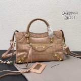 Balenciaga New Fashion Crocodile Pattern Leather Motorcycle Bag Crossbody Bag Size: 30 x 20 x 10 CM