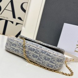 Dior Classic Full Embroidered Logo Chain Underarm Bag Crossbody Bag Size: 22x12x5 CM