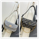 Dior Classic Full Embroidered Logo Chain Underarm Bag Crossbody Bag Size: 22x12x5 CM