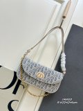 Dior Classic Full Embroidered Logo Chain Underarm Bag Crossbody Bag Size: 22x12x5 CM
