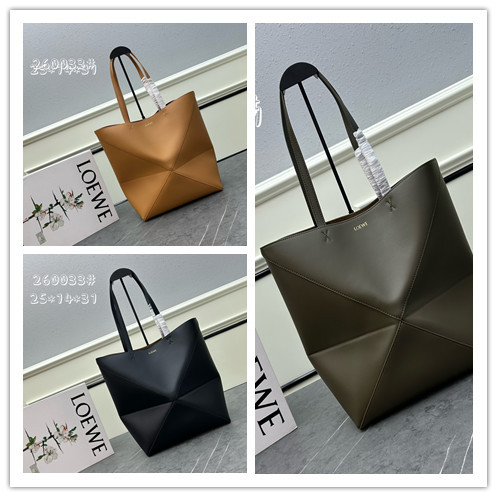 Loewe New Fashion Foldable Leather Handbag Crossbody Bag Size: 25.5x14.5x31.5 CM