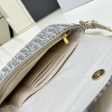 Dior Classic Full Embroidered Logo Chain Underarm Bag Crossbody Bag Size: 22x12x5 CM