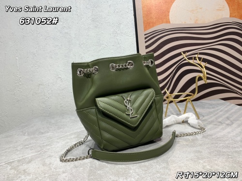 Yves Saint Laurent Fashion Retro Multicarriy Chain Backpack Bucket Bag Size: 15x20x12 CM