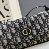 Dior Classic Full Embroidered Logo Chain Underarm Bag Crossbody Bag Size: 22x12x5 CM