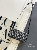 Dior Classic Full Embroidered Logo Chain Underarm Bag Crossbody Bag Size: 22x12x5 CM