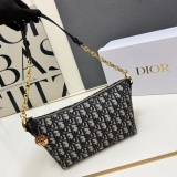 Dior New Classic Logo Printed Chain Hobo Bag Crossbody Bag Size: 22 x 14.5 x 10 CM