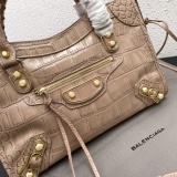 Balenciaga New Fashion Crocodile Pattern Leather Motorcycle Bag Crossbody Bag Size: 30 x 20 x 10 CM