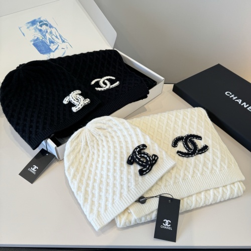 Chanel New Autumn/Winter Warm Cashmere Scarf and Hat Set