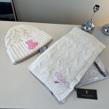 Louis Vuitton Classic Embroidered Knitted Wool Scarf Hat Set