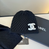 Chanel New Autumn/Winter Warm Cashmere Scarf and Hat Set