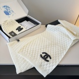 Chanel New Autumn/Winter Warm Cashmere Scarf and Hat Set