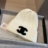Chanel Classic Embroidered Knitted Scarf Hat Set