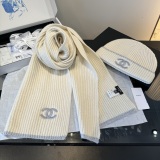 Chanel New Couple Fashion Warm Cashmere Scarf Hat Set