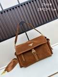 Prada New Classic Triangle Logo Deer Leather Journalist Bag Diagonal Span Bag 