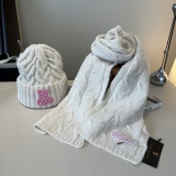 Louis Vuitton Classic Embroidered Knitted Wool Scarf Hat Set