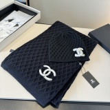 Chanel New Autumn/Winter Warm Cashmere Scarf and Hat Set